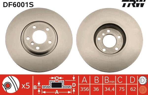 TRW DF6001S - Kočioni disk www.molydon.hr