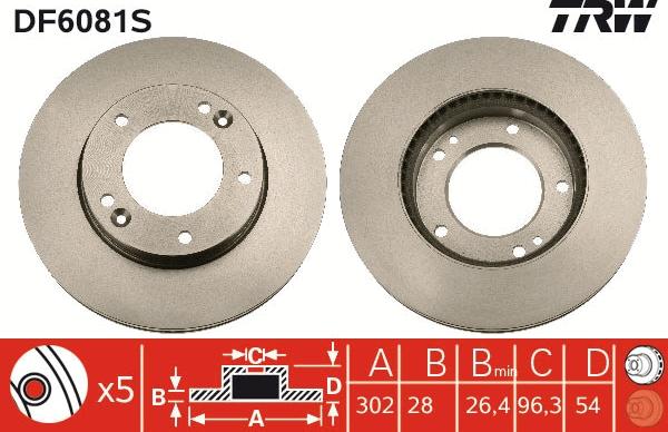 TRW DF6081S - Kočioni disk www.molydon.hr