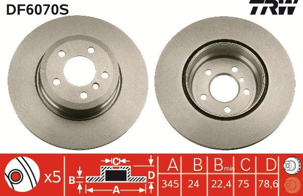 TRW DF6070S - Kočioni disk www.molydon.hr