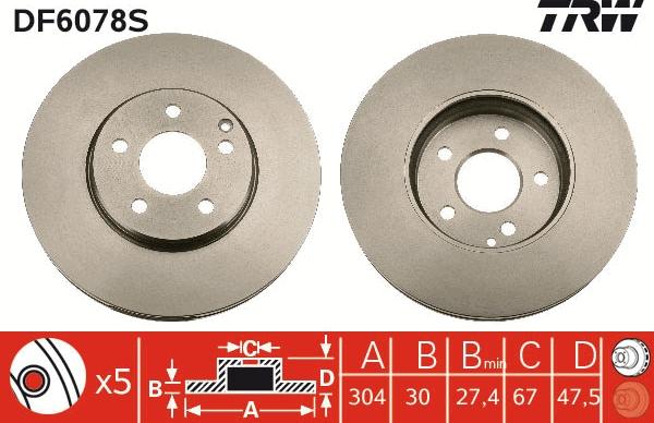 TRW DF6078S - Kočioni disk www.molydon.hr