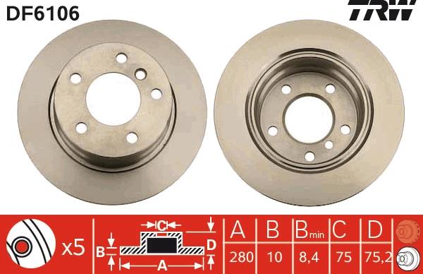 TRW DF6106 - Kočioni disk www.molydon.hr