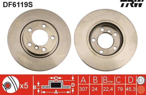 TRW DF6119S - Kočioni disk www.molydon.hr