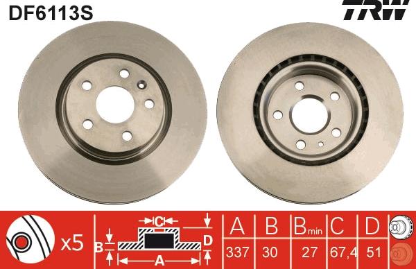 TRW DF6113S - Kočioni disk www.molydon.hr