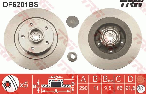 TRW DF6201BS - Kočioni disk www.molydon.hr