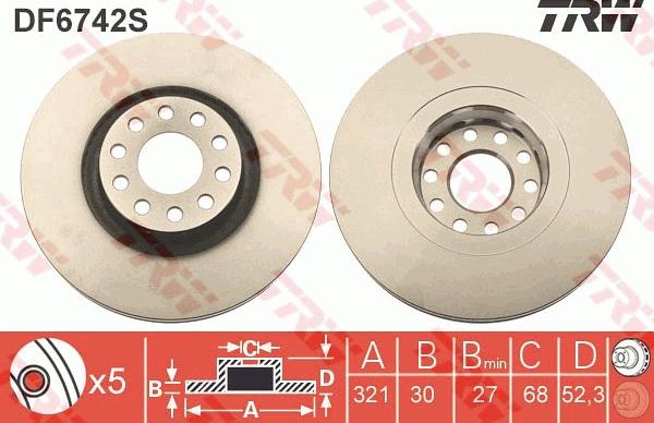 TRW DF6742S - Kočioni disk www.molydon.hr