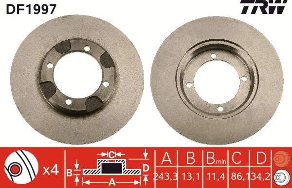 TRW DF1997 - Kočioni disk www.molydon.hr