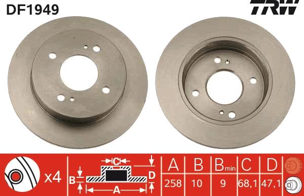 TRW DF1949 - Kočioni disk www.molydon.hr