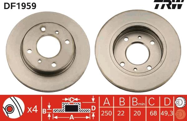 TRW DF1959 - Kočioni disk www.molydon.hr