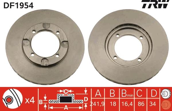 TRW DF1954 - Kočioni disk www.molydon.hr