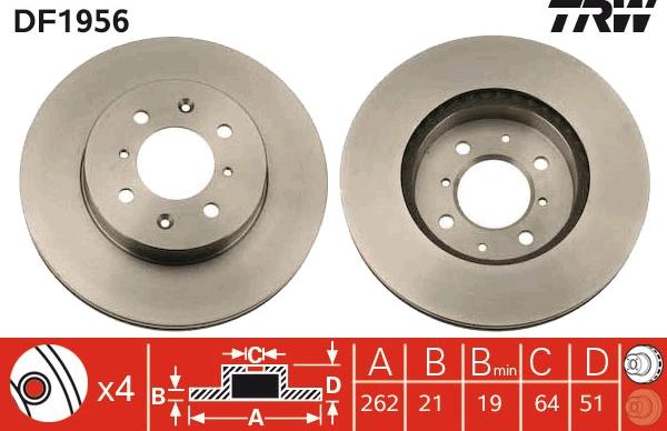 TRW DF1956 - Kočioni disk www.molydon.hr