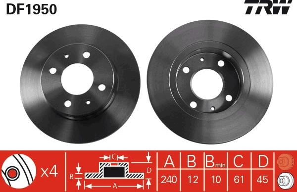 TRW DF1950 - Kočioni disk www.molydon.hr