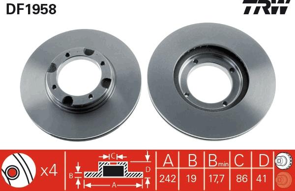 TRW DF1958 - Kočioni disk www.molydon.hr