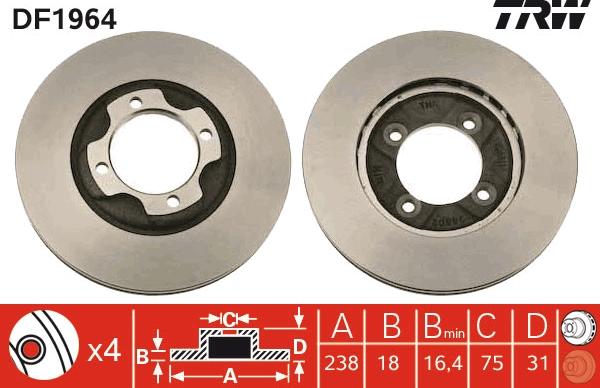 TRW DF1964 - Kočioni disk www.molydon.hr