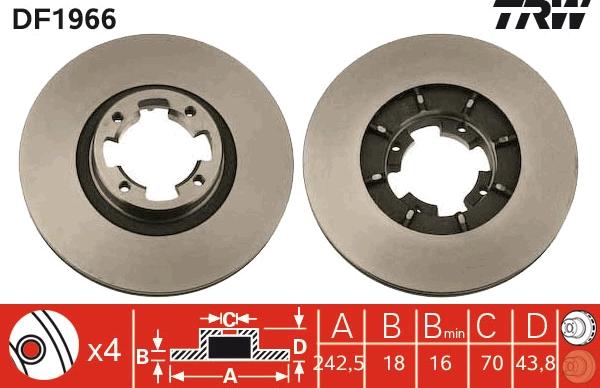 TRW DF1966 - Kočioni disk www.molydon.hr