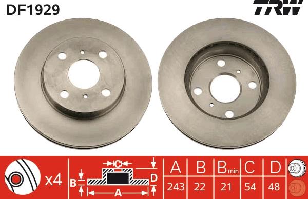 TRW DF1929 - Kočioni disk www.molydon.hr