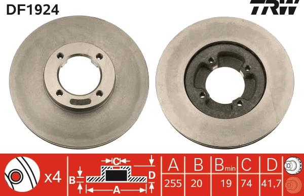 TRW DF1924 - Kočioni disk www.molydon.hr