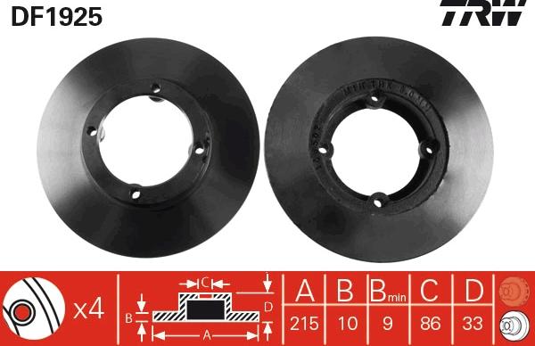 TRW DF1925 - Kočioni disk www.molydon.hr