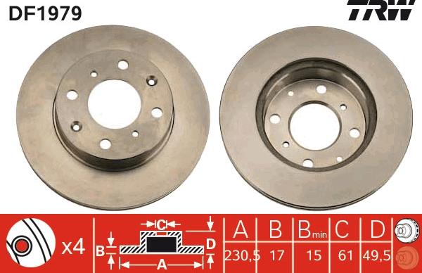 TRW DF1979 - Kočioni disk www.molydon.hr