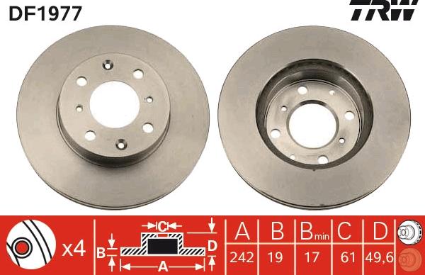 TRW DF1977 - Kočioni disk www.molydon.hr