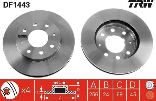 TRW DF1443 - Kočioni disk www.molydon.hr