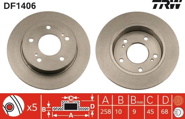 TRW DF1406 - Kočioni disk www.molydon.hr