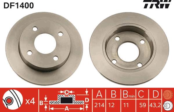 TRW DF1400 - Kočioni disk www.molydon.hr