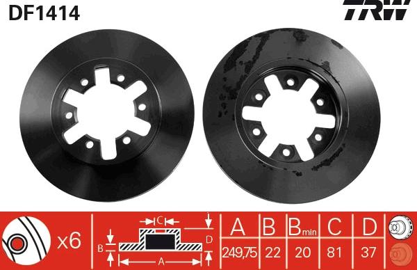 TRW DF1414 - Kočioni disk www.molydon.hr