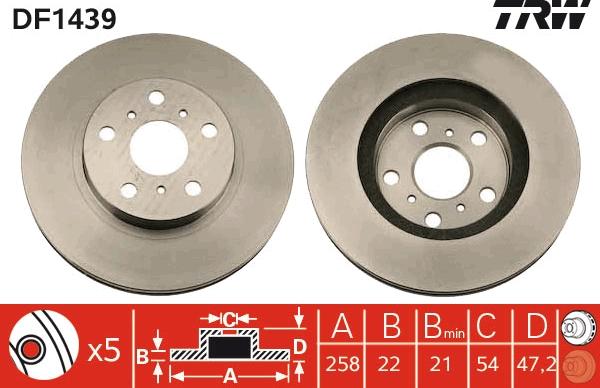 TRW DF1439 - Kočioni disk www.molydon.hr