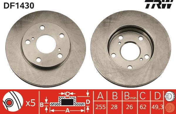 TRW DF1430 - Kočioni disk www.molydon.hr