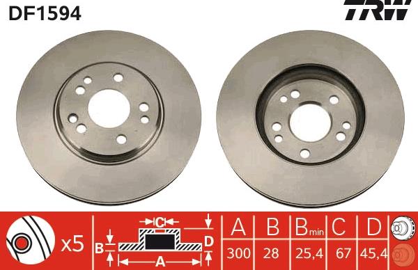 TRW DF1594 - Kočioni disk www.molydon.hr