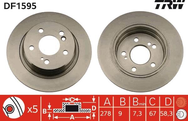 TRW DF1595 - Kočioni disk www.molydon.hr