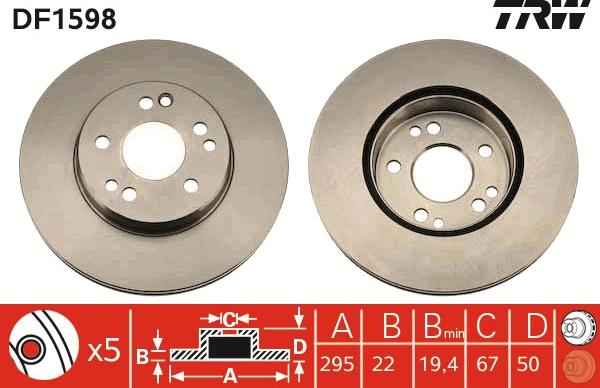 TRW DF1598 - Kočioni disk www.molydon.hr