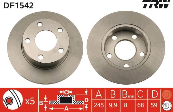 TRW DF1542 - Kočioni disk www.molydon.hr