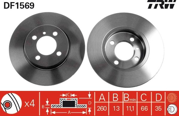 TRW DF1569 - Kočioni disk www.molydon.hr