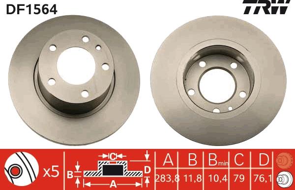 TRW DF1564 - Kočioni disk www.molydon.hr