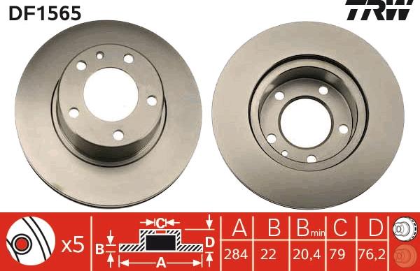 TRW DF1565 - Kočioni disk www.molydon.hr