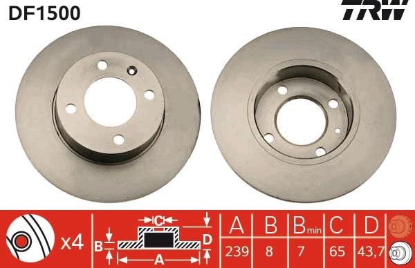 TRW DF1500 - Kočioni disk www.molydon.hr