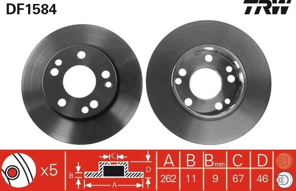 TRW DF1584 - Kočioni disk www.molydon.hr