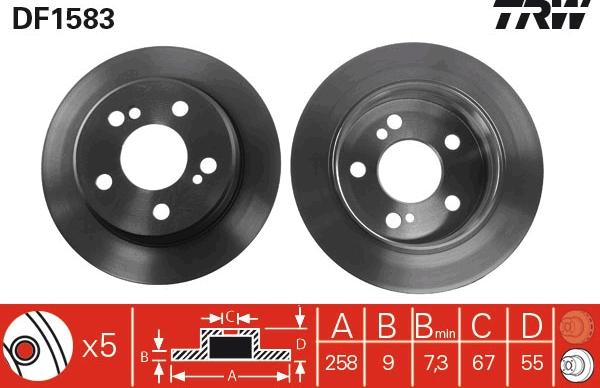 TRW DF1583 - Kočioni disk www.molydon.hr