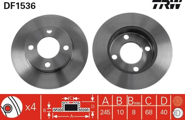 TRW DF1536 - Kočioni disk www.molydon.hr