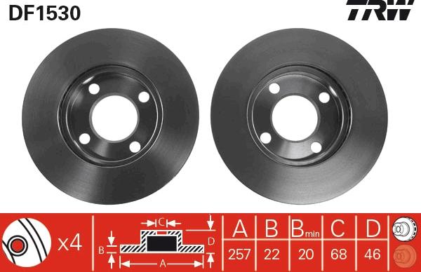 TRW DF1530 - Kočioni disk www.molydon.hr