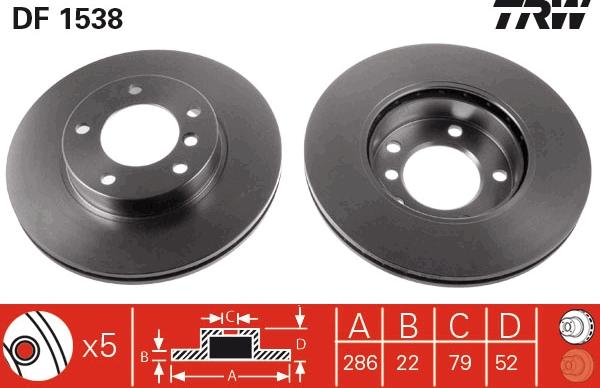 TRW DF1538 - Kočioni disk www.molydon.hr