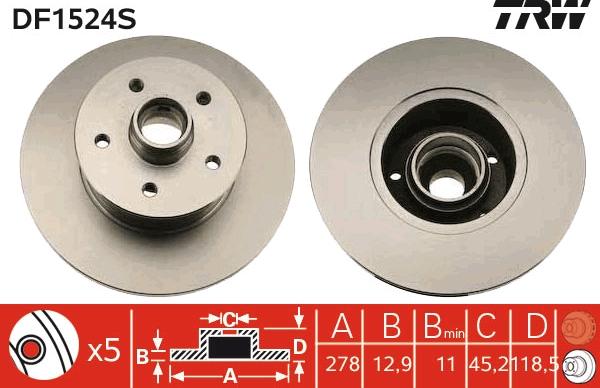 TRW DF1524S - Kočioni disk www.molydon.hr