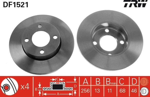 TRW DF1521 - Kočioni disk www.molydon.hr