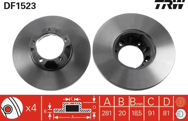 TRW DF1523 - Kočioni disk www.molydon.hr