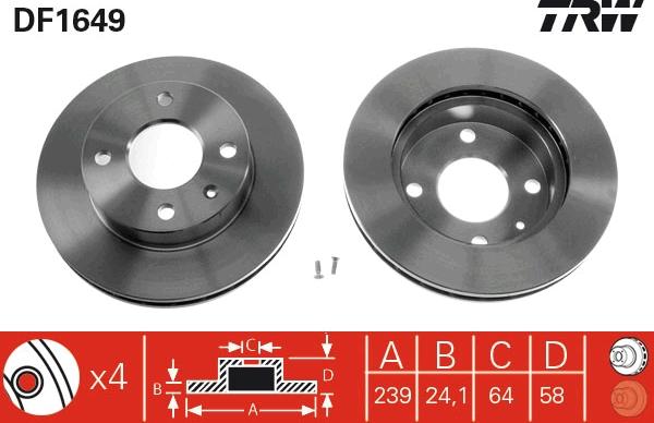 TRW DF1649 - Kočioni disk www.molydon.hr