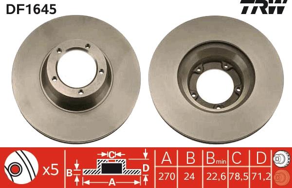 TRW DF1645 - Kočioni disk www.molydon.hr