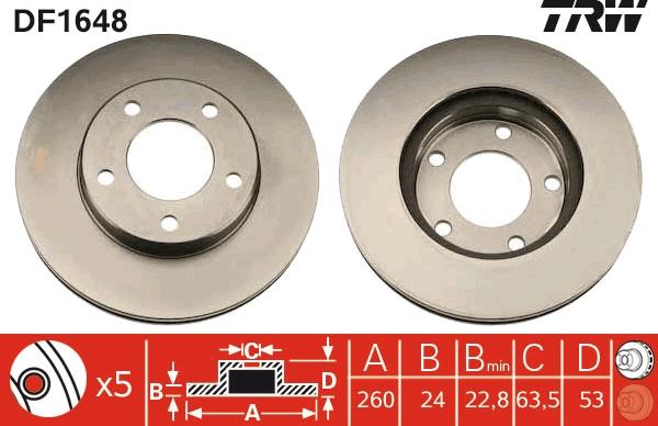 TRW DF1648 - Kočioni disk www.molydon.hr