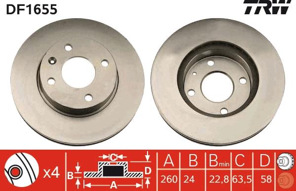 TRW DF1655 - Kočioni disk www.molydon.hr