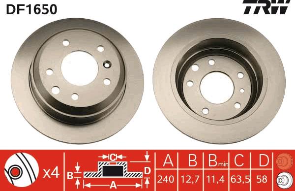 TRW DF1650 - Kočioni disk www.molydon.hr